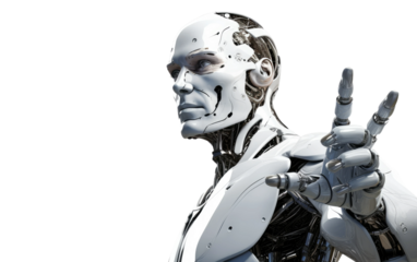 Exploring the World with Robo Buddy on a Clear Surface or PNG Transparent Background.