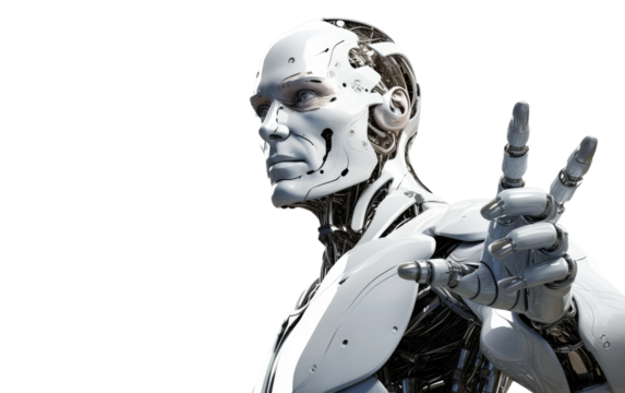 Exploring the World with Robo Buddy on a Clear Surface or PNG Transparent Background.