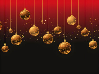 Christmas ornament balls on red background