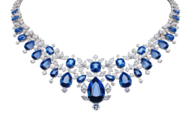 Capturing the Splendor of Sapphire Symphony on a Clear Surface or PNG Transparent Background.