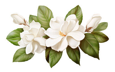 A Glimpse into the Secret Gardenia's Beauty on a Clear Surface or PNG Transparent Background.
