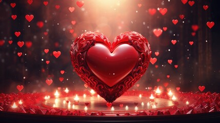 shining red heart as the centerpiece of your Valentine's Day ambiance background