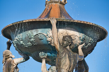 Detailed view of the famous Fontana Piscitelli in Manfredonia, Italy