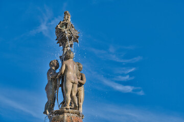 Fototapeta na wymiar Detailed view of the famous Fontana Piscitelli in Manfredonia, Italy