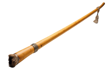 Alphorn Long Stick Isolated On a Clear Surface or PNG Transparent Background.
