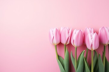 Pink Tulips in Full Bloom for Mother's Day