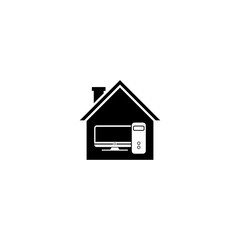 Work from home computer icon isolated on transparent background