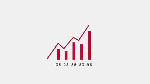 4k Business Growth And Success Arrow Infographics/ Animation of a business infographics with rising arrow and bar stats appearing data processing and scope Business Statistics, Market Data And Infogra