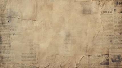 Realistic Photo of Newspaper Paper Grunge Vintage Old Aged Texture Background
 - obrazy, fototapety, plakaty