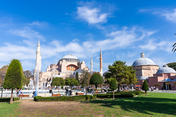 The most famous sights of Istanbul - Blue Mosque and Hagia Sophia, Turkey