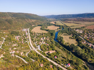 Fototapeta na wymiar Aerial view of iskar gorge near, Balkan Mountains, Bulgaria