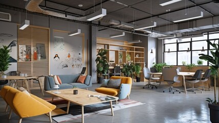 Inspiring office interior design Tech-inspired style Office featuring Startup environment architecture. Generative AI AIG 31.