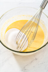 Lemon blueberry bundt cake with powdered sugar dusting