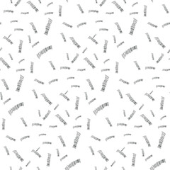 Embroidery  seamless pattern. Black lines on white background. 