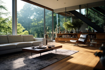 Fototapeta premium Contemporary living room. Real estate. Real estate agency. Real estate agent. 