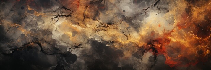 Obraz premium Abstract multicolor vintage chemogram texture wallpaper banner background. Generative AI, AI