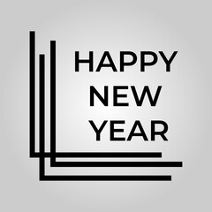 Happy newyear letters banner, vector art and illustration. can use for, landing page, web, mobile app, poster, banner, flyer, background 2024