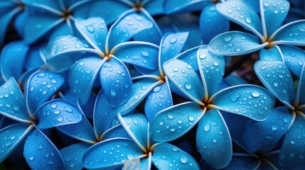 Beautiful Blue Frangipani or Plumeria flowers. Springtime Concept. Valentine's Day Concept with a...