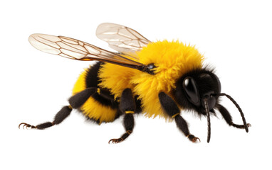 Buzzing Bee Plushie Isolated On a Clear Surface or PNG Transparent Background.