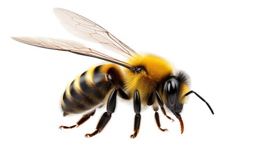 Color Full Buzzing Bumblebee Doll Isolated On a Clear Surface or PNG Transparent Background.