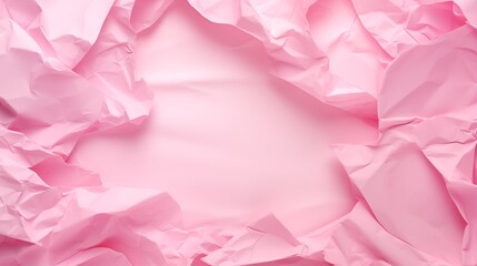 Close-Up of Delicate Pink Tissue Paper Creating a Soft Contrast on a Clean White Background