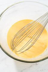 Lemon blueberry bundt cake with powdered sugar dusting