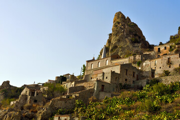 Fototapeta premium the perched village of Pentedattilo Calabria Italy