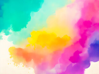 Watercolor background. Colorful abstract painting, Rainbow colors