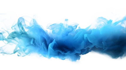 Fototapeten A blue smoke explosion border isolated on transparent background - © Prasanth