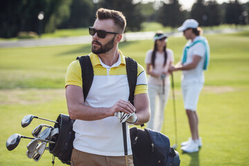 People playing golf