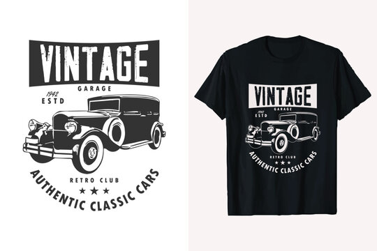 vintage vehicle car t-shirt design. old cars vector graphic classic car graphic. american vintage cars black and white prints.