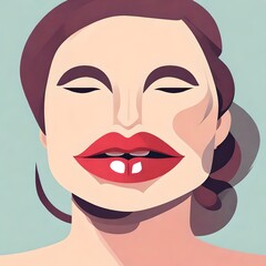 An illustration of a woman's full pouty lips