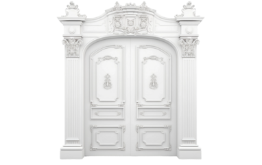 Classic Victorian Door New Design Isolated On a Clear Surface or PNG Transparent Background.