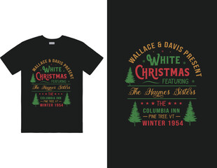 Wallace & Davis present white Christmas featuring the Haynes sisters the Columbia Inn pine tree. vt winter 1954 design