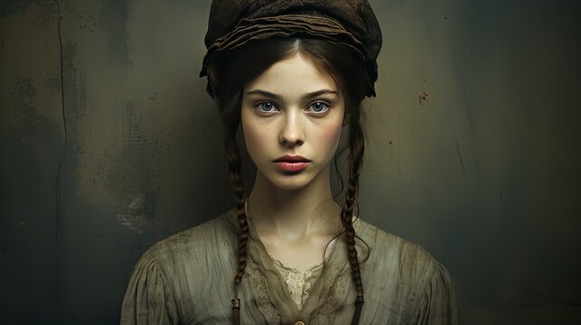 Vintage and retro daguerreotype person. Generative AI, AI