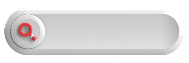 Search field. Search bar. 3D illustration.