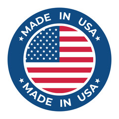Made in USA emblem. Flat style.