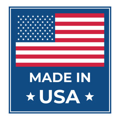 Made in USA emblem. Flat sign.