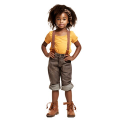 cute african american girl isolated on transparent background