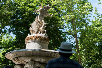 Fuente de Narciso. Ubicada en el llamado “jardín Anglochino” es obra de Joaquín Dumandré...