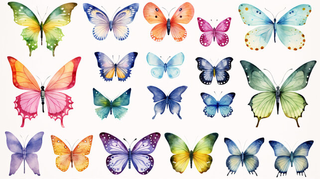 A vivid illustration of diverse butterflies for postcards, invitations, and other design purposes.