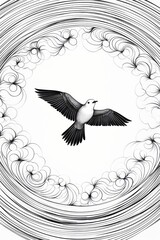 cerchi uccelli e nuvole