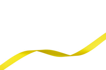 Yellow Ribbon Curls Isolated Background