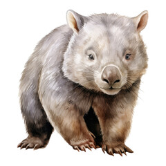 Obraz premium Watercolor Wombat. Wombat Clipart. Australian Animal Illustration.
