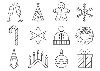 Christmas Icons flat vector