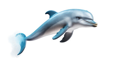Dancing Dolphin Plushie in Style on a Clear Surface or PNG Transparent Background.