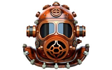 Divers Special Helmet For Driving in Shinning Colo on a Clear Surface or PNG Transparent Background.