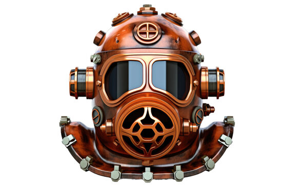 Divers Special Helmet For Driving in Shinning Colo on a Clear Surface or PNG Transparent Background.