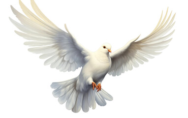 Dove in White Color Look Stunning on a Clear Surface or PNG Transparent Background.