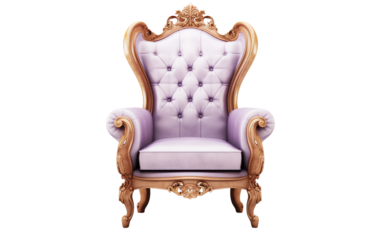 Elegance Ethereal Chair by Beautiful Wooden Finishing on a Clear Surface or PNG Transparent Background.
